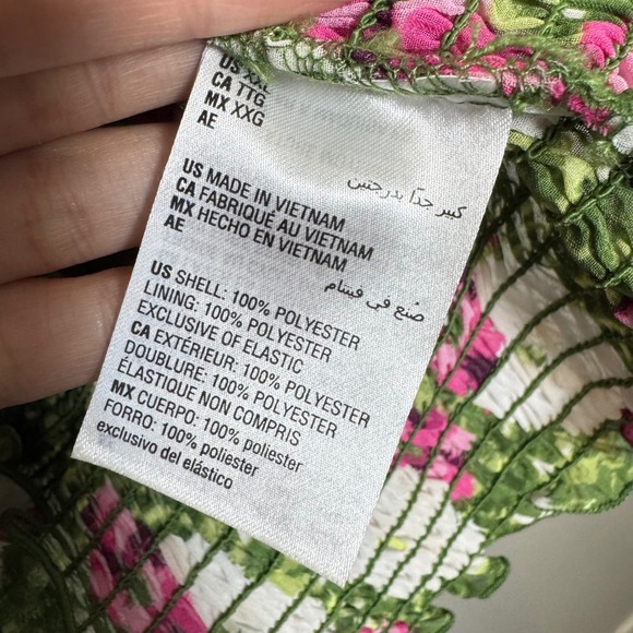 Bar III Women's XXL Full Bloom Off Shoulder Smocked Long‎ Sleeve Blouse Top - Picture 6 of 9